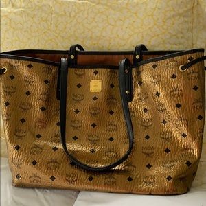 Large gold MCM tote bag